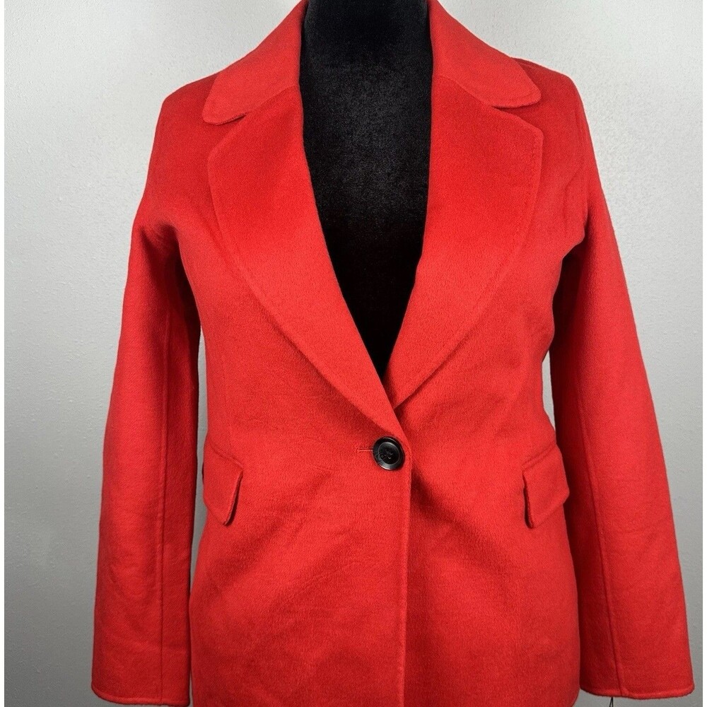 Badgley Mischka Women's Medium Blazer Jacket Wool Blend Red NWT Couture Luxury